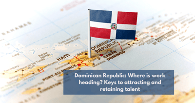 Map image of the Dominican Republic illustrating an article on the future of work and talent attraction and retention in the country.