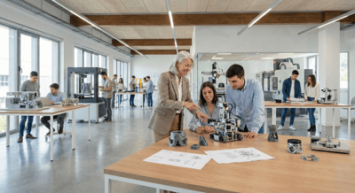 Entorno de innovación avanzada y colaboración profesional dentro de una aceleradora de startups con un enfoque claramente industrial y tecnológico con el apoyo de un interim manager