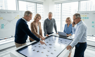 Senior consulting team developing your strategy for accessing a network of passive talent