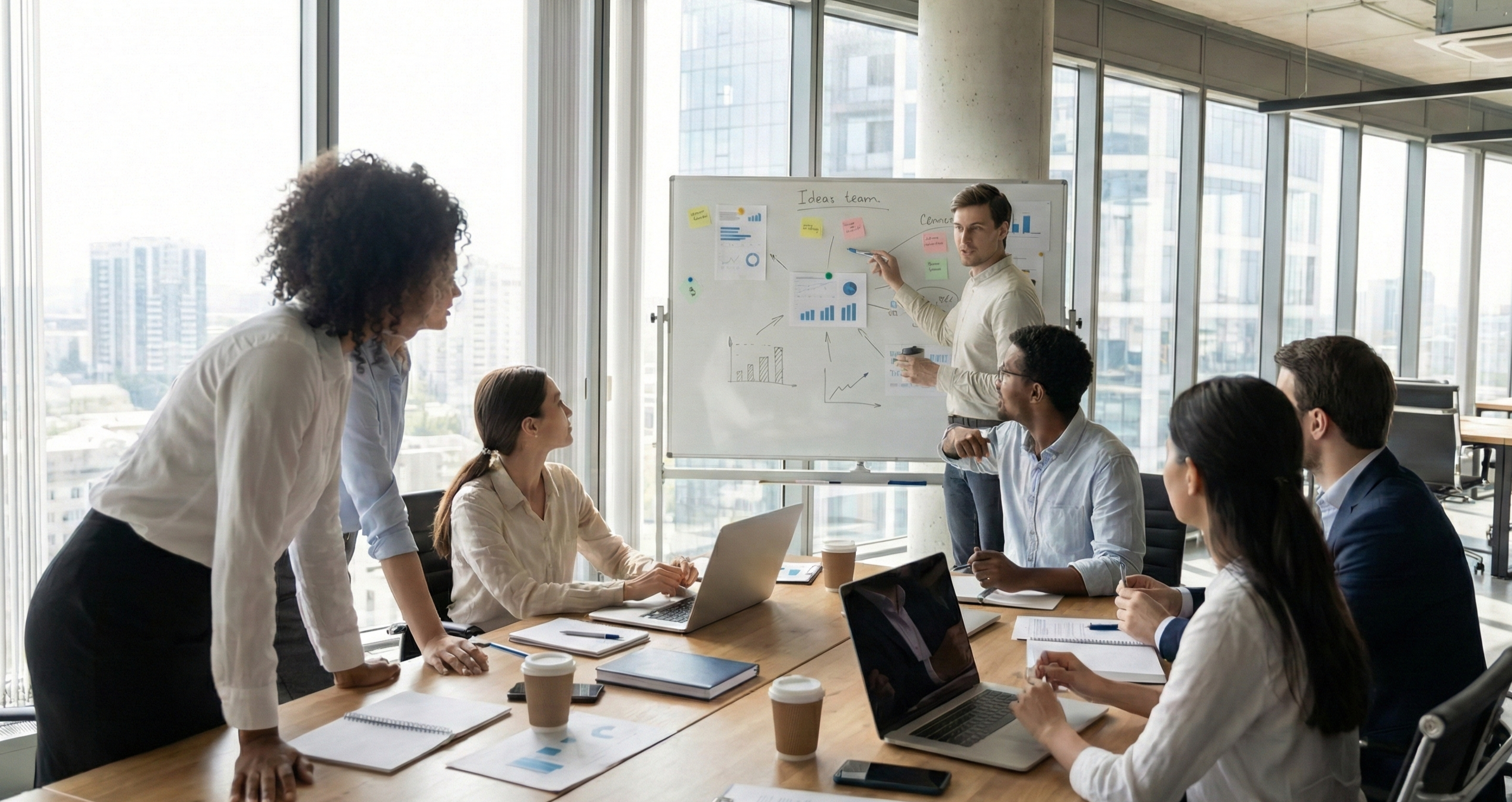 Equipo analizando estrategias de expansion internacional