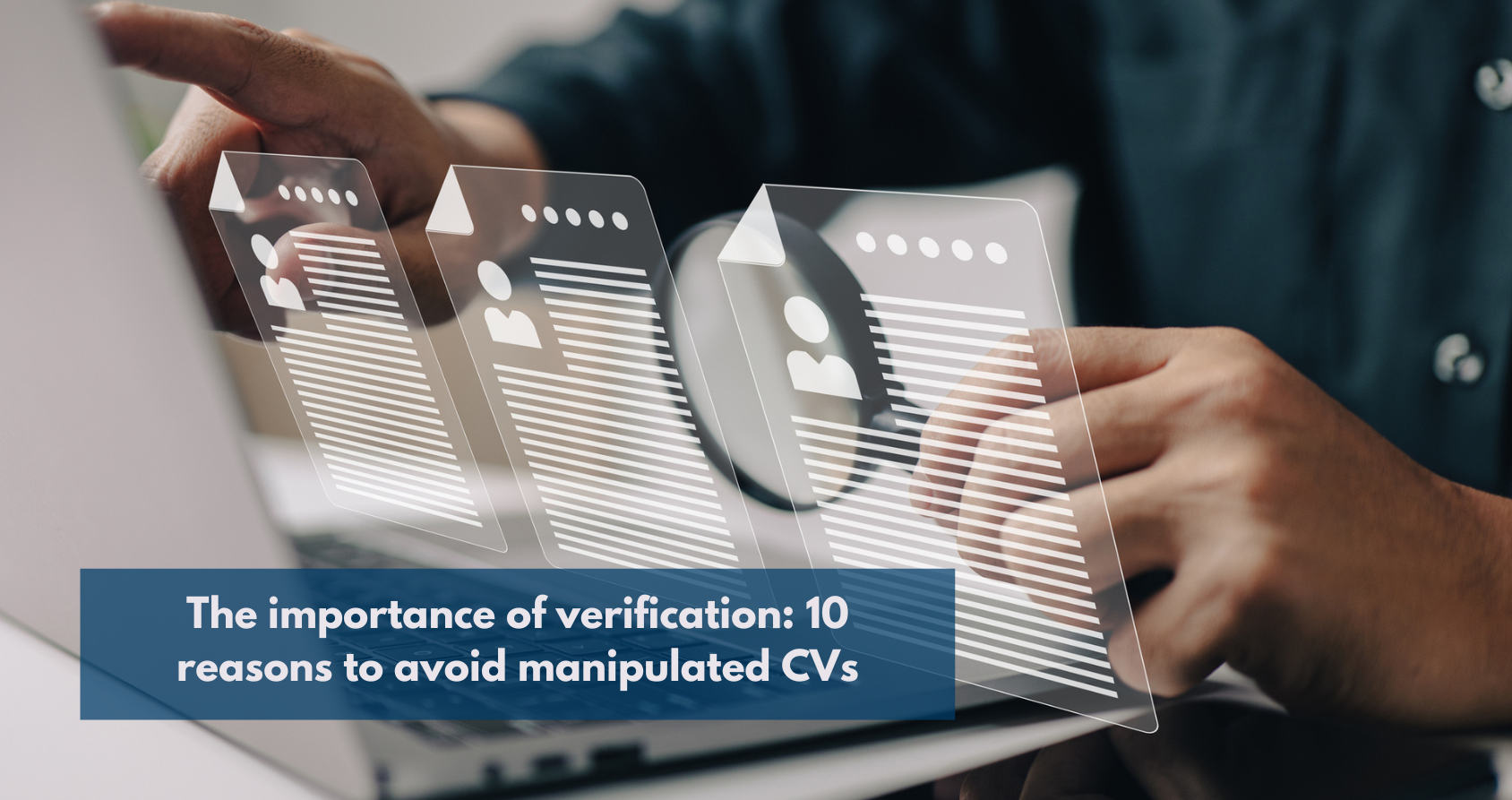  Illustration of a resume with a magnifying glass, symbolizing curriculum auditing and background checks to ensure integrity and informed decision making.