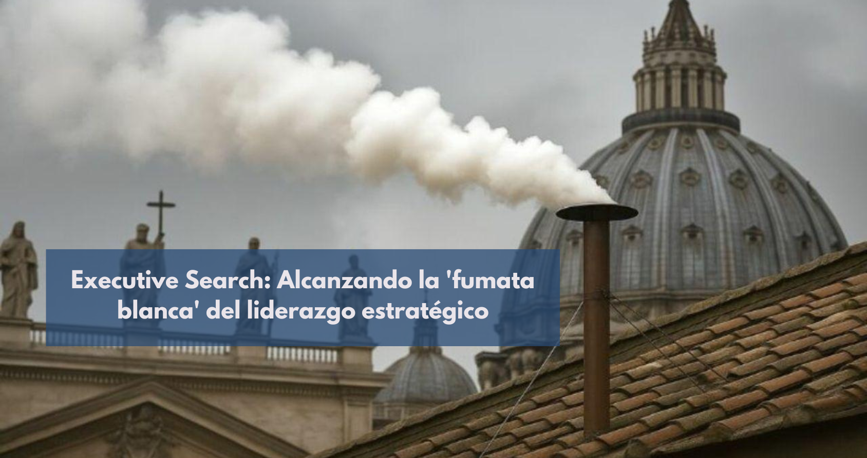 Un humo blanco elevándose, simbolizando el éxito en la elección de un nuevo líder ejecutivo.